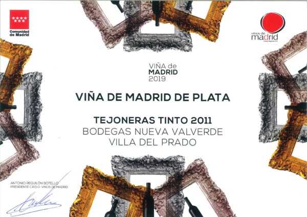 Viña de Madrid 2019. Plata. Tejoneras 2011.